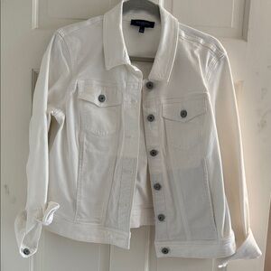 Talbots White Denim Jean Jacket - Classic Button-Front